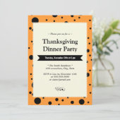 ブラックドモダンットゴールデンサンクスギビング招待状 招待状 (スタンド正面)