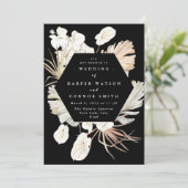 ブラックドライグラスフローラトロピカルジャングル結婚ズ 招待状 (スタンド正面)