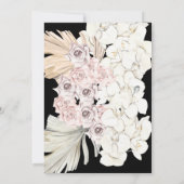 ブラックドライグラスフローラトロピカルジャングル結婚ズ 招待状 (裏面)