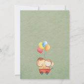 ブラックドライブバイ森林動物トラック赤ちゃんシャワー 招待状 (裏面)