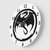 ブラックドラゴンのホワイトウォールのクロックと数字 ラージ壁時計 (傾斜)
