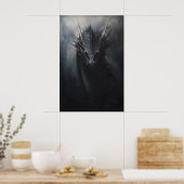 ブラックドラゴンの壁画、憂鬱なゴブリンコア ポスター (キッチン)