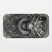 ブラックドラゴンの威厳: ミスティカルTシャツデザイン Case-Mate iPhoneケース (裏面(横))
