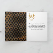 ブラックドラゴンはかりで測金ゴールドフェイクグリッター誕生日 サンキューカード (内部)