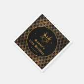 ブラックドラゴンはかりで測金ゴールドフェイクグリッター誕生日 スタンダードカクテルナプキン (角)