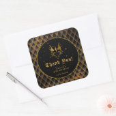 ブラックドラゴンはかりで測金ゴールド誕生日ありがとう スクエアシール (封筒)