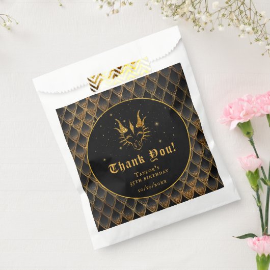 ブラックドラゴンはかりで測金ゴールド誕生日ありがとう フェイバーバッグ (封をした状態)