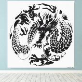 ブラックドラゴンキャンバスプリント キャンバスプリント (インサイチュ (ウッドフロア))