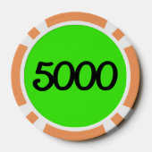 ブラックドラゴングリーンオレンジ5000ストライプのトランプのポーカーチップ ポーカーチップ (裏面)
