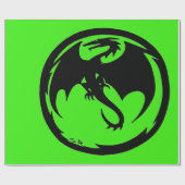 ブラックドラゴングリーンマットラッピング紙大 ラッピングペーパー (フラット)