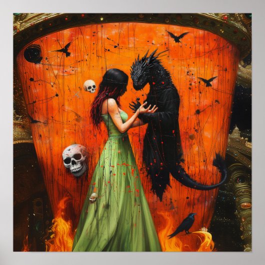 ブラックドラゴンシャドーワークウィッチーAIアートマット値 ポスター (正面)