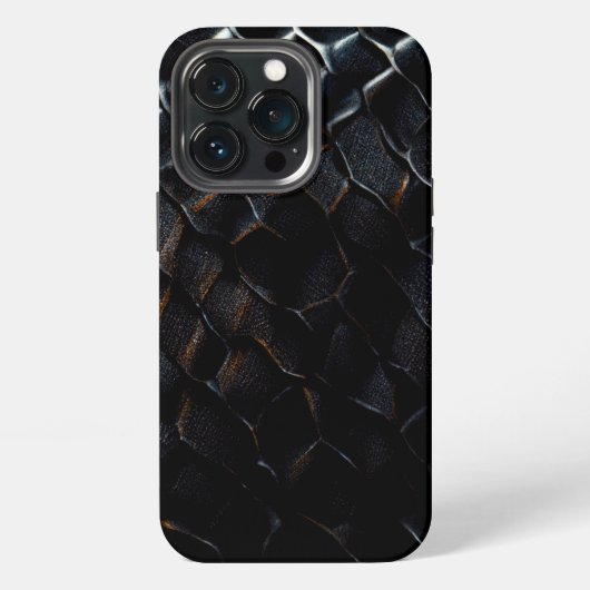 ブラックドラゴンスケールiPhoneケース iPhoneケース (裏面)