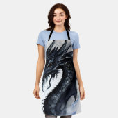 ブラックドラゴンニドホグウォーターデザイン エプロン (着用した状態)