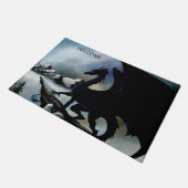 ブラックドラゴンファンタジーブルーマウンテンズ ドアマット (アングル)