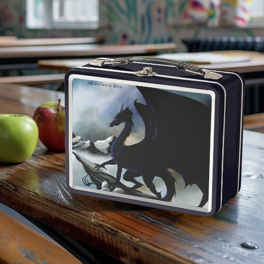 ブラックドラゴンファンタジーブルーマウンテンズ メタルランチボックス