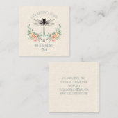 ブラックドラゴンフライフローラスクエアビジネスカード スクエア名刺 (正面/裏面)