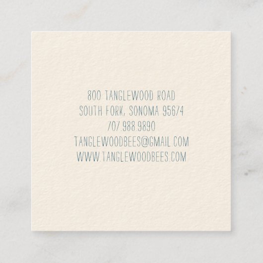 ブラックドラゴンフライフローラスクエアビジネスカード スクエア名刺 (裏面)