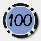 ブラックドラゴンブルーブラック100ストライプのトランプのポーカーチップ ポーカーチップ (裏面)