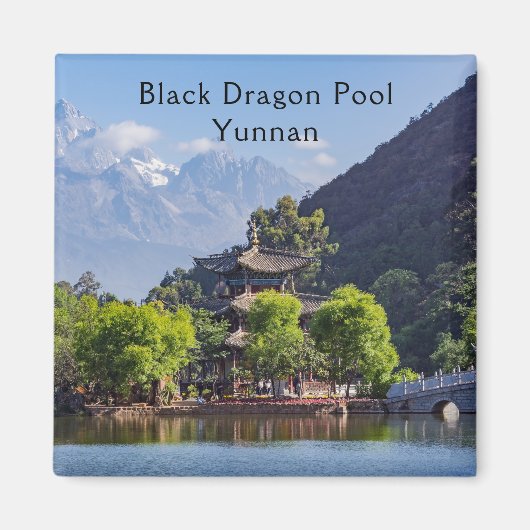 ブラックドラゴンプール – 雲南省、中国 マグネット (正面)