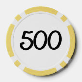 ブラックドラゴンホワイトイエロー500ストライプのトランプのポーカーチップ ポーカーチップ (裏面)