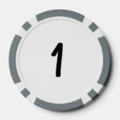 ブラックドラゴンホワイトグレー1ストライプのトランプのポーカーチップ ポーカーチップ (裏面)