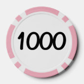 ブラックドラゴンホワイトピンク1000ストライプのトランプのポーカーチップ ポーカーチップ (裏面)