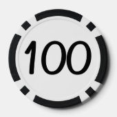 ブラックドラゴンホワイトブラック100ストライプのトランプのポーカーチップ ポーカーチップ (裏面)