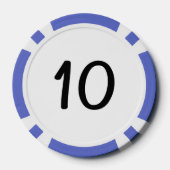 ブラックドラゴンホワイトブルー10ストライプのトランプのポーカーチップ ポーカーチップ (裏面)