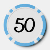 ブラックドラゴンホワイトリトルブルー50ストライプのトランプのポーカーチップ ポーカーチップ (裏面)