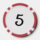 ブラックドラゴンホワイトレッド5ストライプのトランプのポーカーチップ ポーカーチップ (裏面)