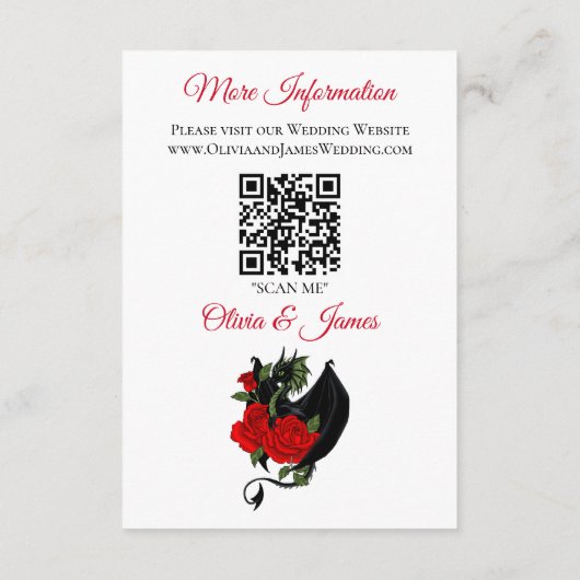 ブラックドラゴンレッドローズファンタジー結婚ズ エンクロージャーカード (裏面)