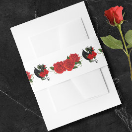 ブラックドラゴンレッドローズファンタジー結婚ズ 招待状ベリーバンド