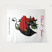 ブラックドラゴンレッドローゼスファンタジー タペストリー (正面(横))