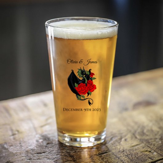 ブラックドラゴンレッドローゼスファンタジー タンブラーグラス