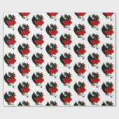 ブラックドラゴンレッドローゼスファンタジー ラッピングペーパー (フラット)