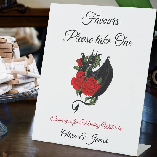 ブラックドラゴンレッドローゼスファンタジー 台座サイン