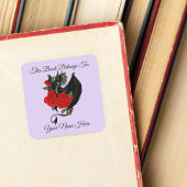 ブラックドラゴンレッドローゼラベンダー蔵書票 スクエアシール