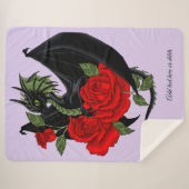 ブラックドラゴンレッドローゼラベンダー シェルパブランケット (正面(横))