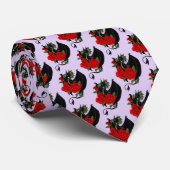 ブラックドラゴンレッドローゼラベンダー ネクタイ (ロール)