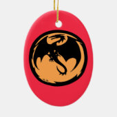 ブラックドラゴン金ゴールドコーラルオーナメント セラミックオーナメント (裏面)