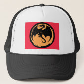 ブラックドラゴン金ゴールドコーラルトラック帽 キャップ (正面)