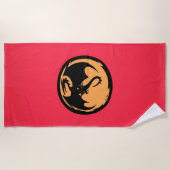 ブラックドラゴン金ゴールドサンゴビーチタオル ビーチタオル (正面)