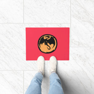 ブラックドラゴン金ゴールドサンゴ小さなdoormat ドアマット