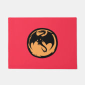 ブラックドラゴン金ゴールドサンゴ小さなdoormat ドアマット (正面)