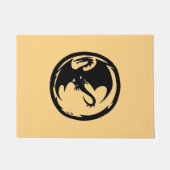 ブラックドラゴン金ゴールド小さなdoormat ドアマット (正面)