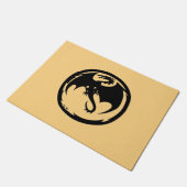 ブラックドラゴン金ゴールド小さなdoormat ドアマット (アングル)