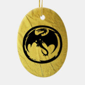 ブラックドラゴン金ゴールド静脈セラミックオーナメント セラミックオーナメント (裏面)