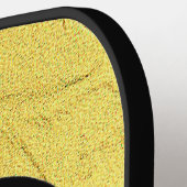 ブラックドラゴン金ゴールド静脈漬物パドル ピックルボールラケット (左詳細)