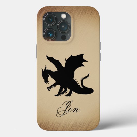 ブラックドラゴン・ラスティック背景パーソナル Case-Mate iPhoneケース (裏面)