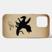 ブラックドラゴン・ラスティック背景パーソナル Case-Mate iPhoneケース (裏面 (横))